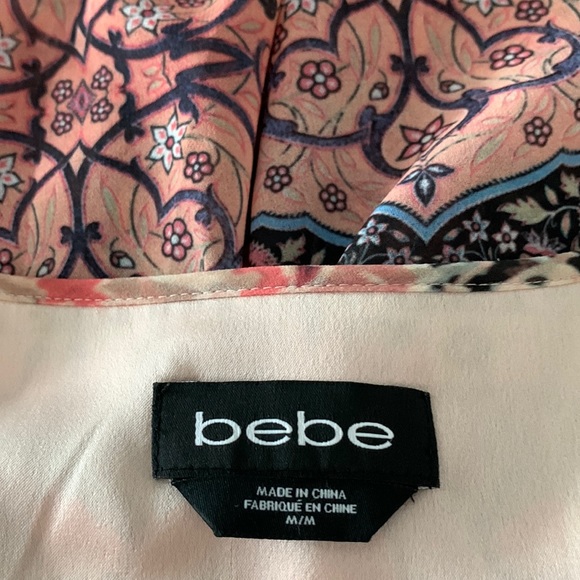 Bebe baby doll dress pink, cream, tan. Size M - Picture 7 of 7